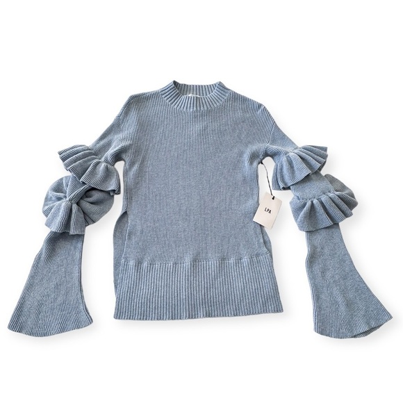 New with Tag, Revolve‎ LPA Top 510 with Ruffle Sleeves, Size XS, Cloud Blue - Picture 5 of 13